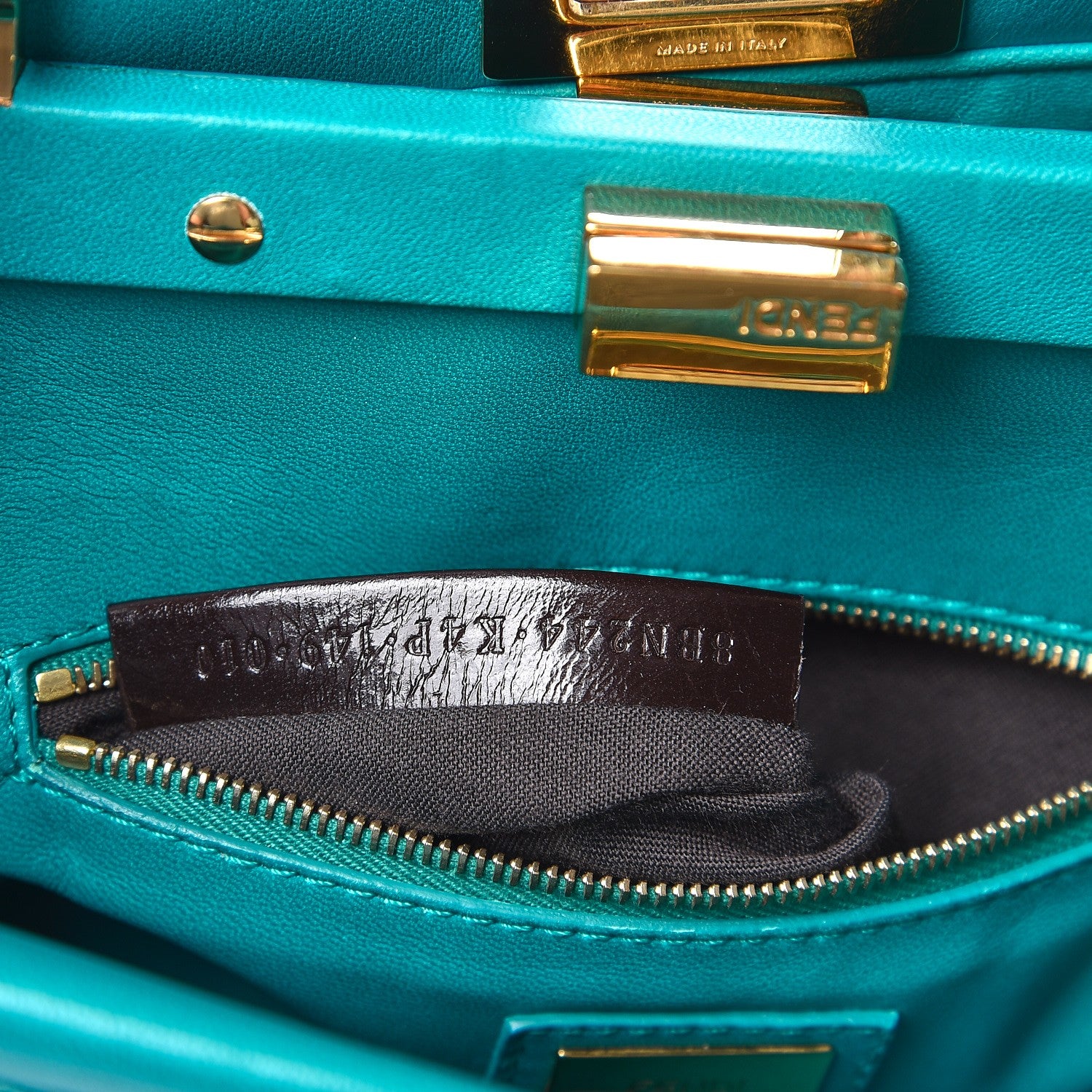 Fendi Nappa Mini Peekaboo Iconic Satchel Lago 7 of 11