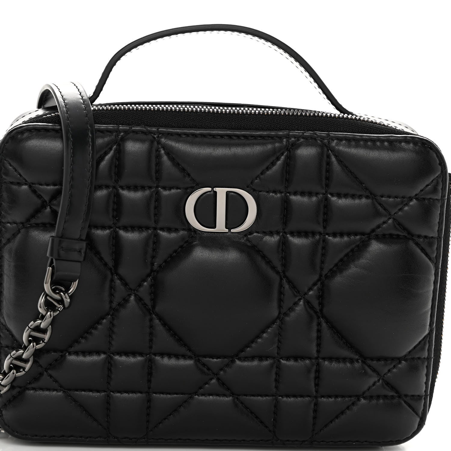 Christian Dior Calfskin Macrocannage Caro Box Bag Black 7 of 9