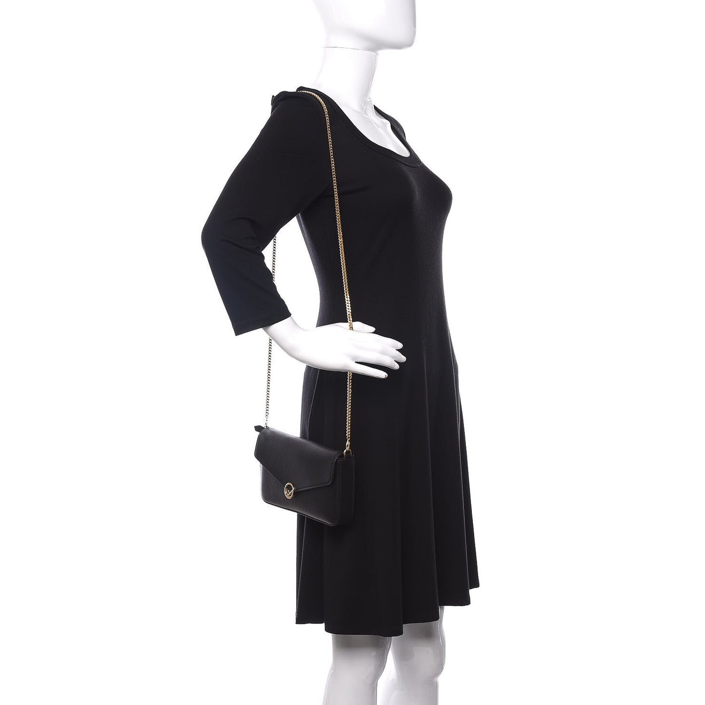 Vitello Cruise F is Fendi Envelope Wallet on Chain with Pouches Black