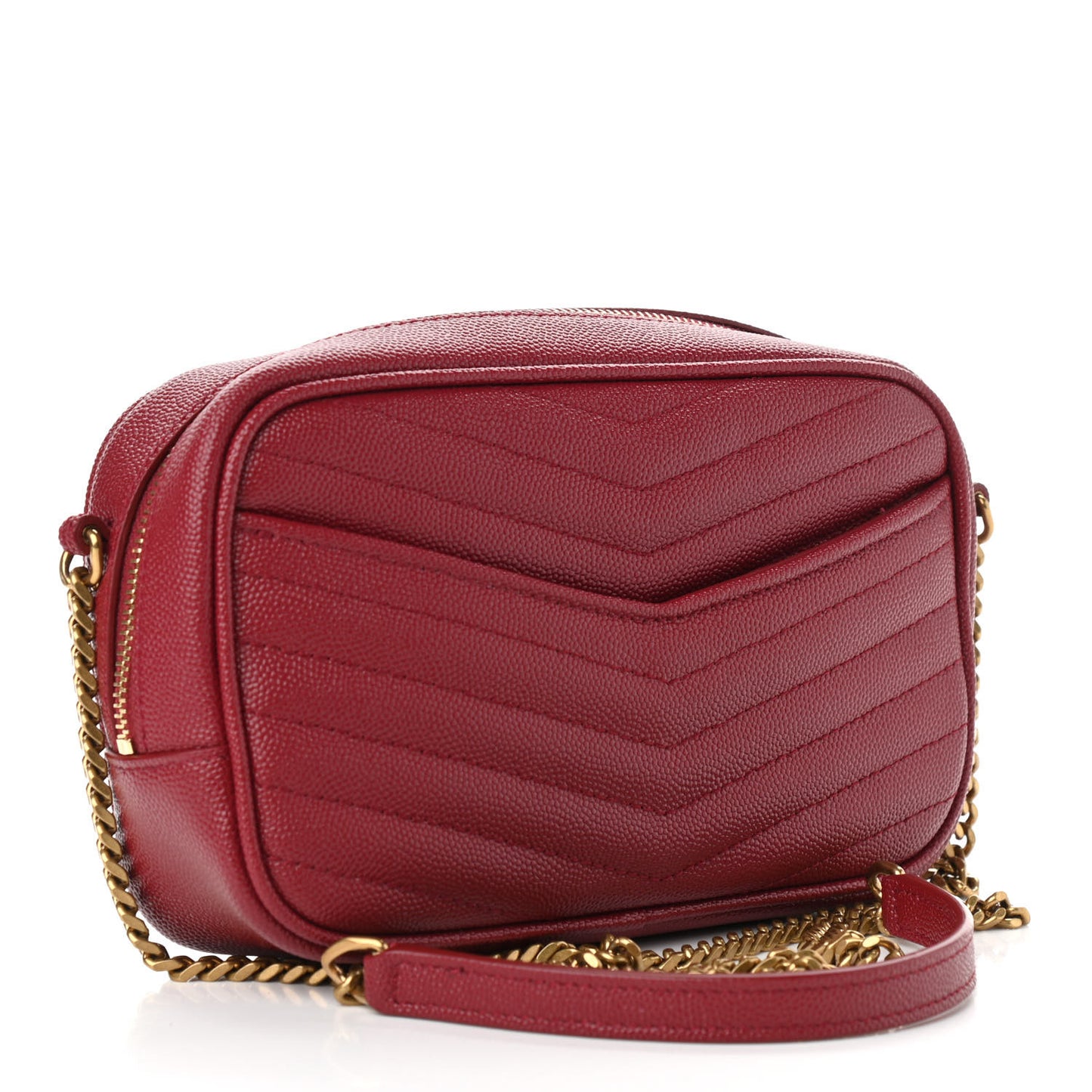 Grain De Poudre Matelasse Monogram Mini Lou Camera Bag Opyum Red