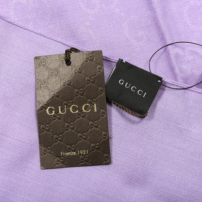 Gucci Wool Silk GG Monogram GGNat Plus Scarf Purple 3 of 3