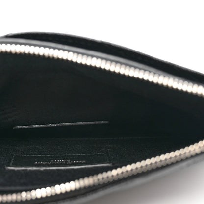 Saint Laurent Grain De Poudre Chevron Monogram Bill Pouch Black 5 of 7