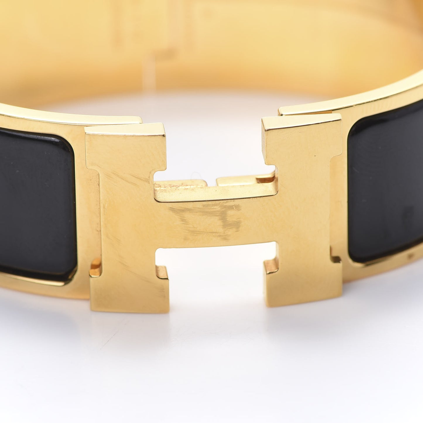 Enamel Wide Clic Clac H Bracelet GM Black