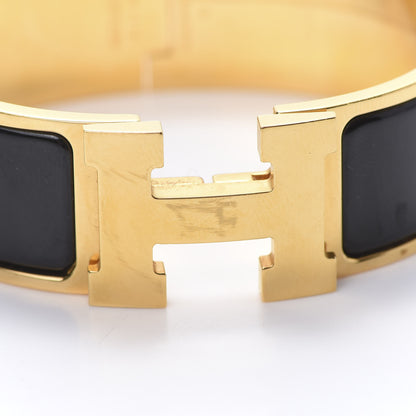 Hermes Enamel Wide Clic Clac H Bracelet GM Black 6 of 6