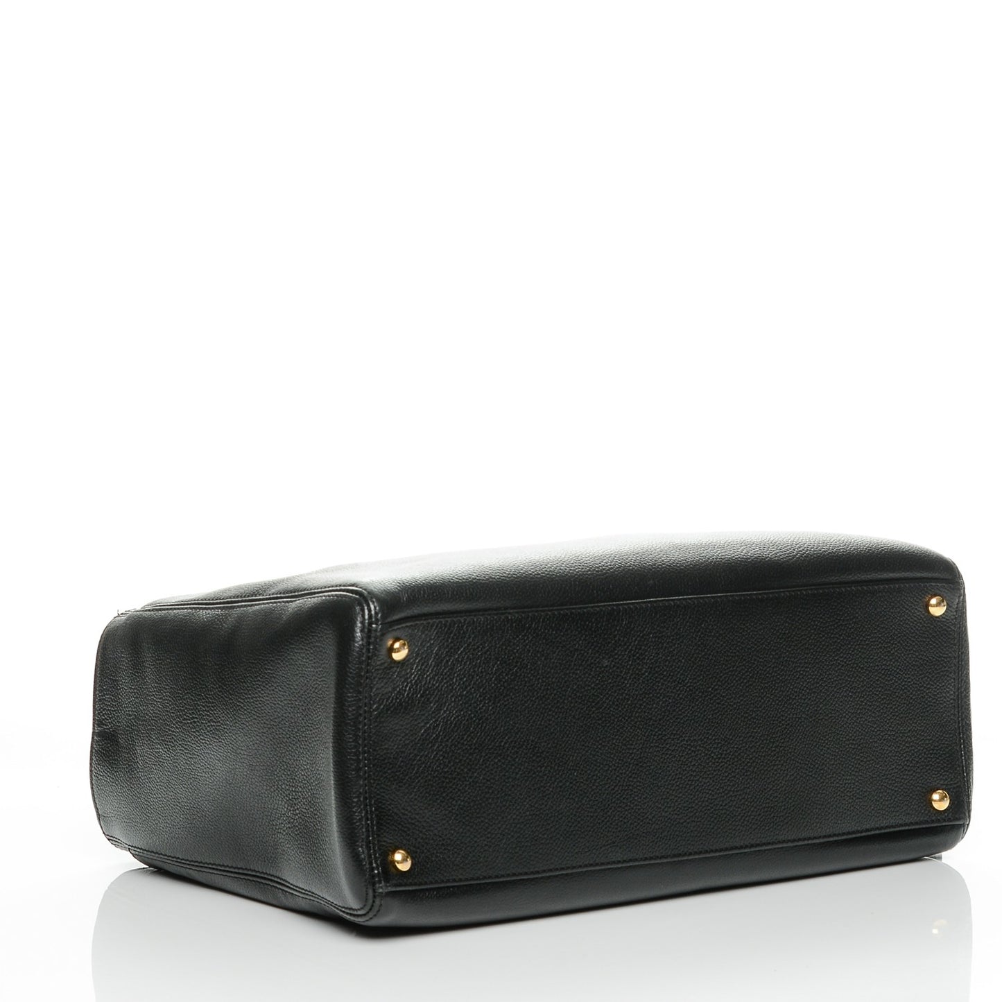 Calfskin Cerf Executive Shopper Tote Black