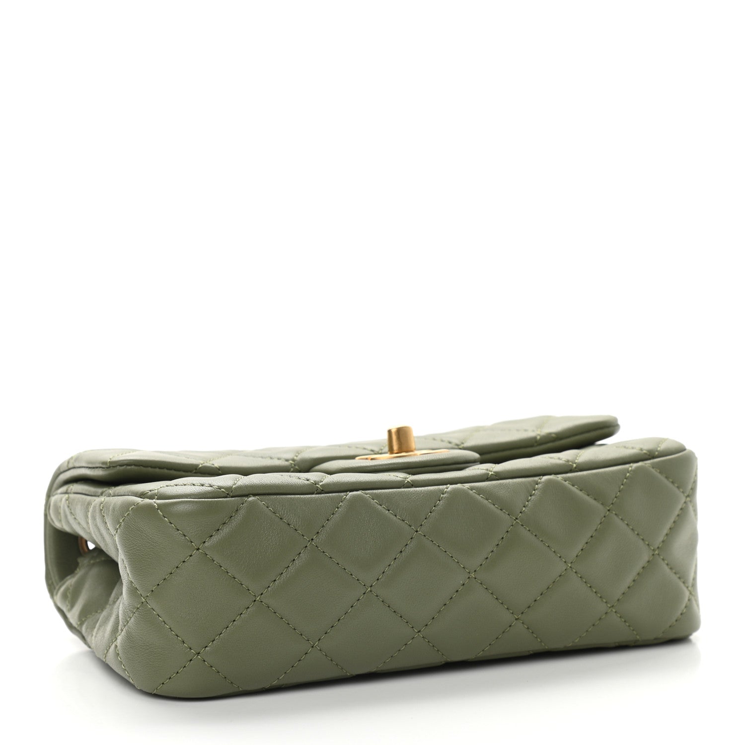 Chanel Lambskin Quilted Mini Rectangular Pearl Crush Flap Green 3 of 8