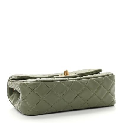 Chanel Lambskin Quilted Mini Rectangular Pearl Crush Flap Green 3 of 8
