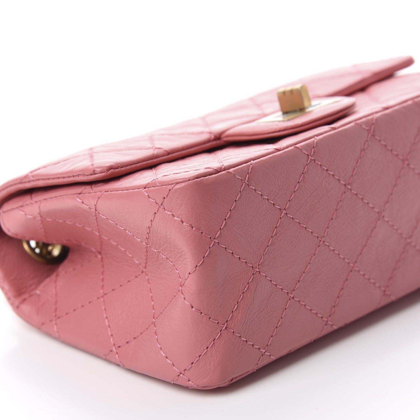Aged Calfskin Quilted 2.55 Reissue Mini Flap Pink