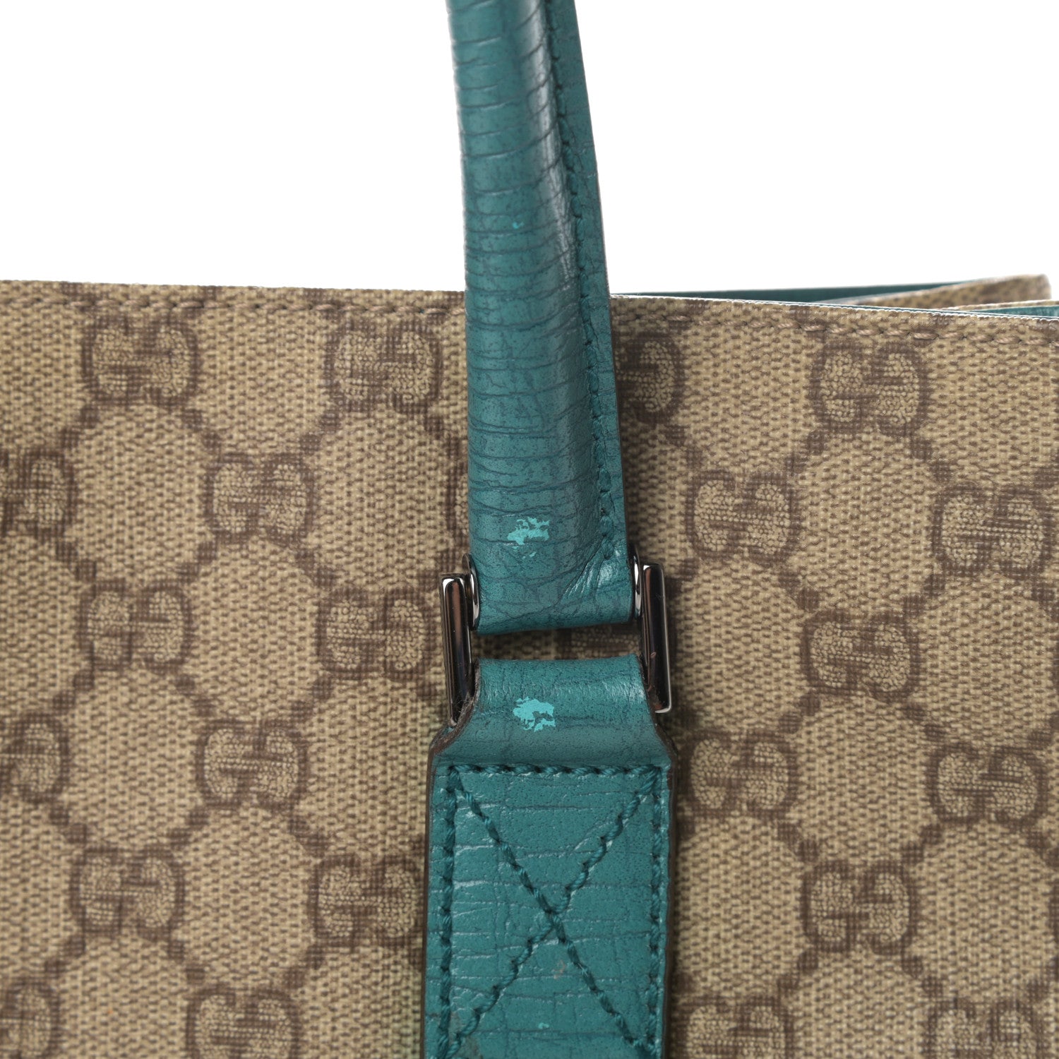 Gucci GG Plus Monogram Small Vertical Tote Turquoise 14 of 16