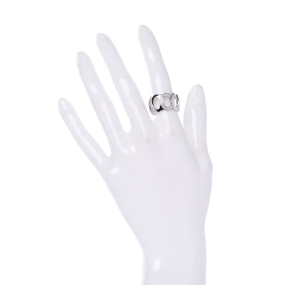 Cartier 18K White Gold Diamond C De Ring 51 5.75 2 of 5