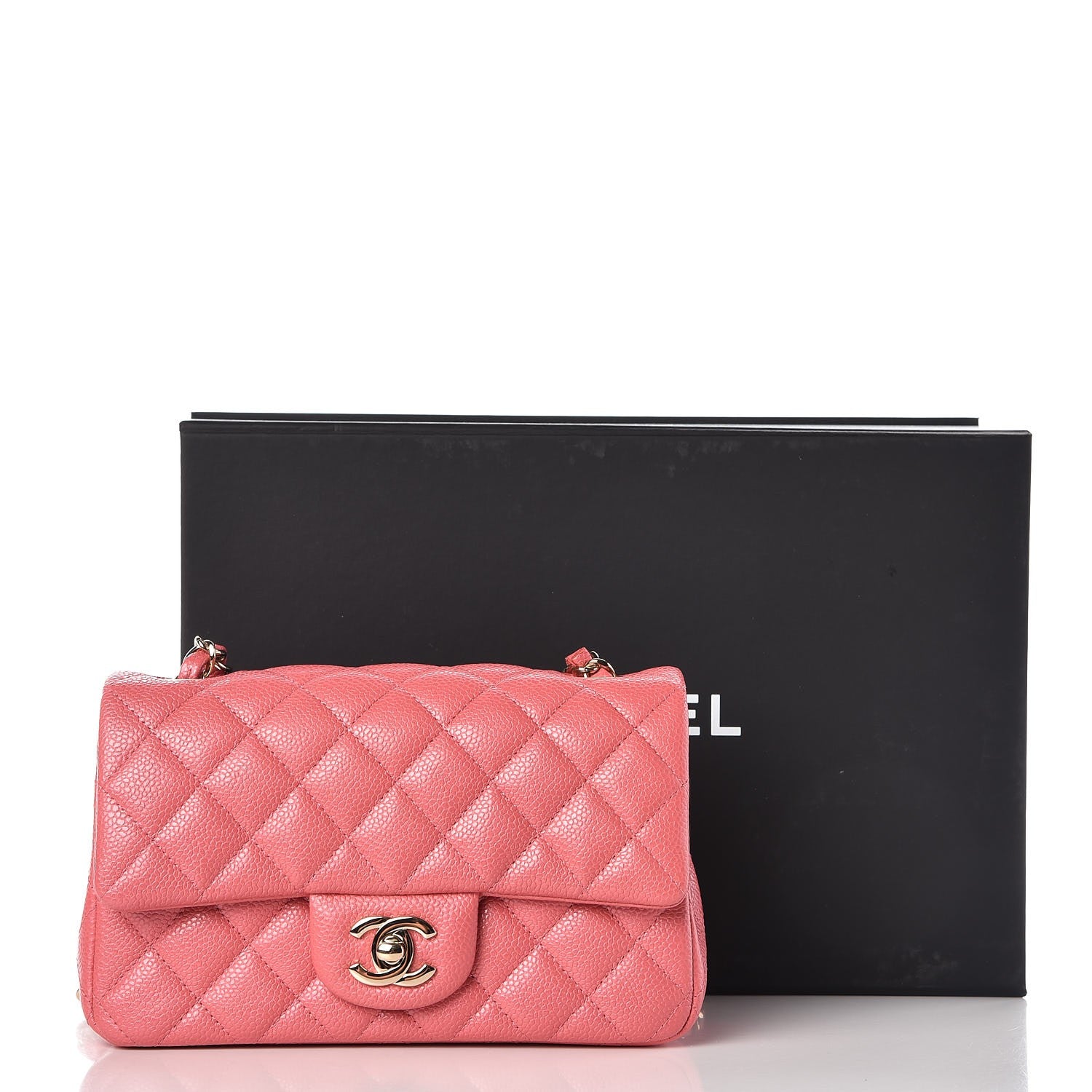 Chanel Caviar Quilted Mini Rectangular Flap Pink 9 of 9
