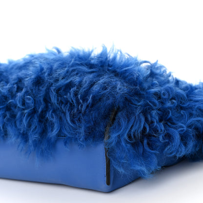 Loewe Nappa Shearling Flamenco Knot Clutch Blue 10 of 11