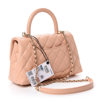 Chanel Caviar Quilted Mini Coco Handle Flap Beige 3 of 10