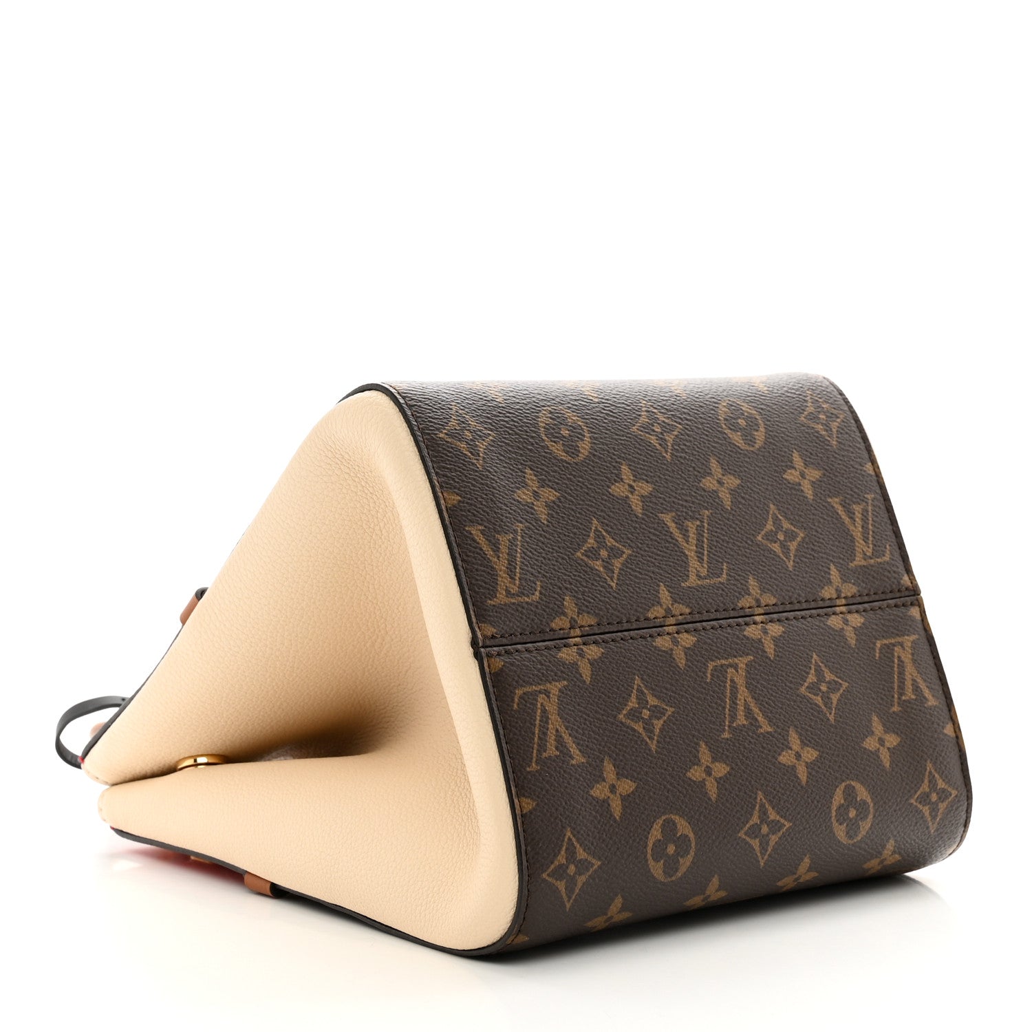 Louis Vuitton Calfskin Monogram Fold Tote PM Cerise Cream Black 4 of 9
