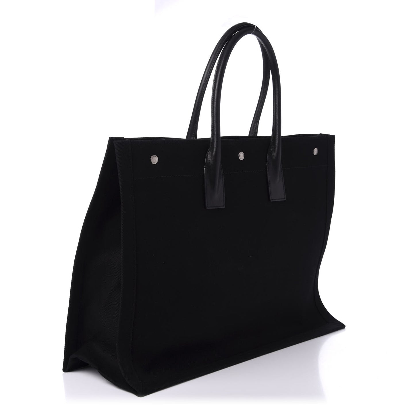 Linen Calfskin Rive Gauche Tote Black