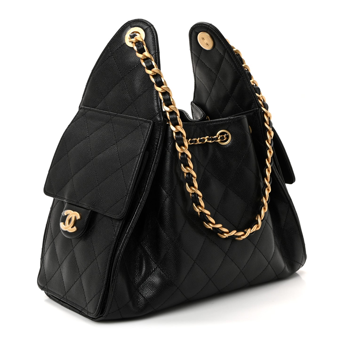 Caviar Quilted Small Chanel 25 Handbag Black