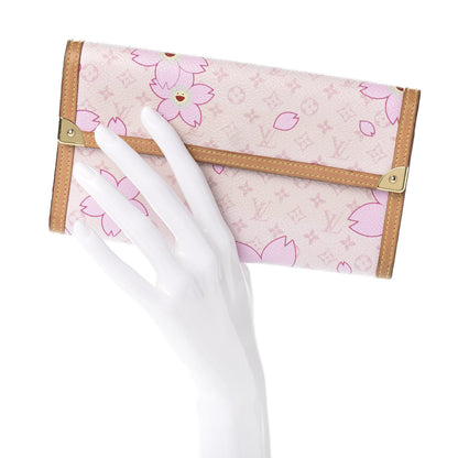 Louis Vuitton Monogram Cherry Blossom Porte Tresor International Wallet Pink 2 of 9