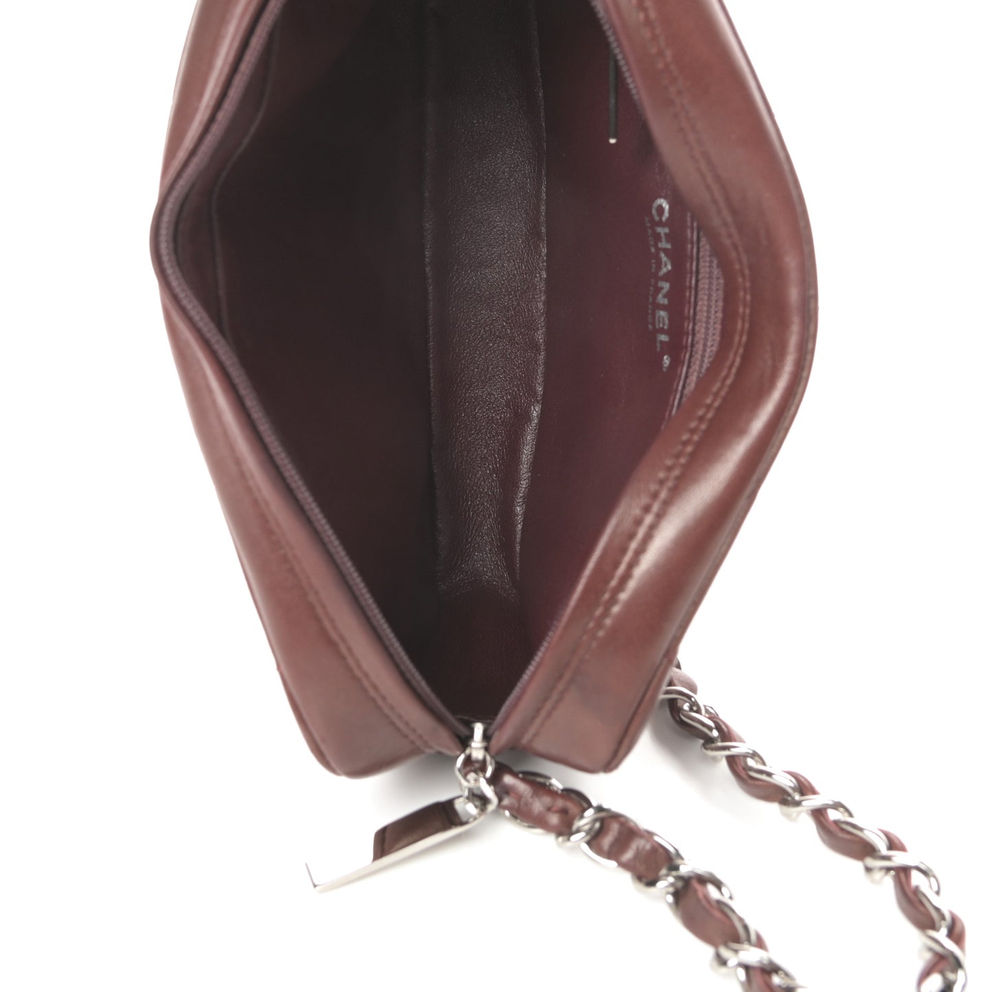 Lambskin Quilted Timeless Camera Case Burgundy