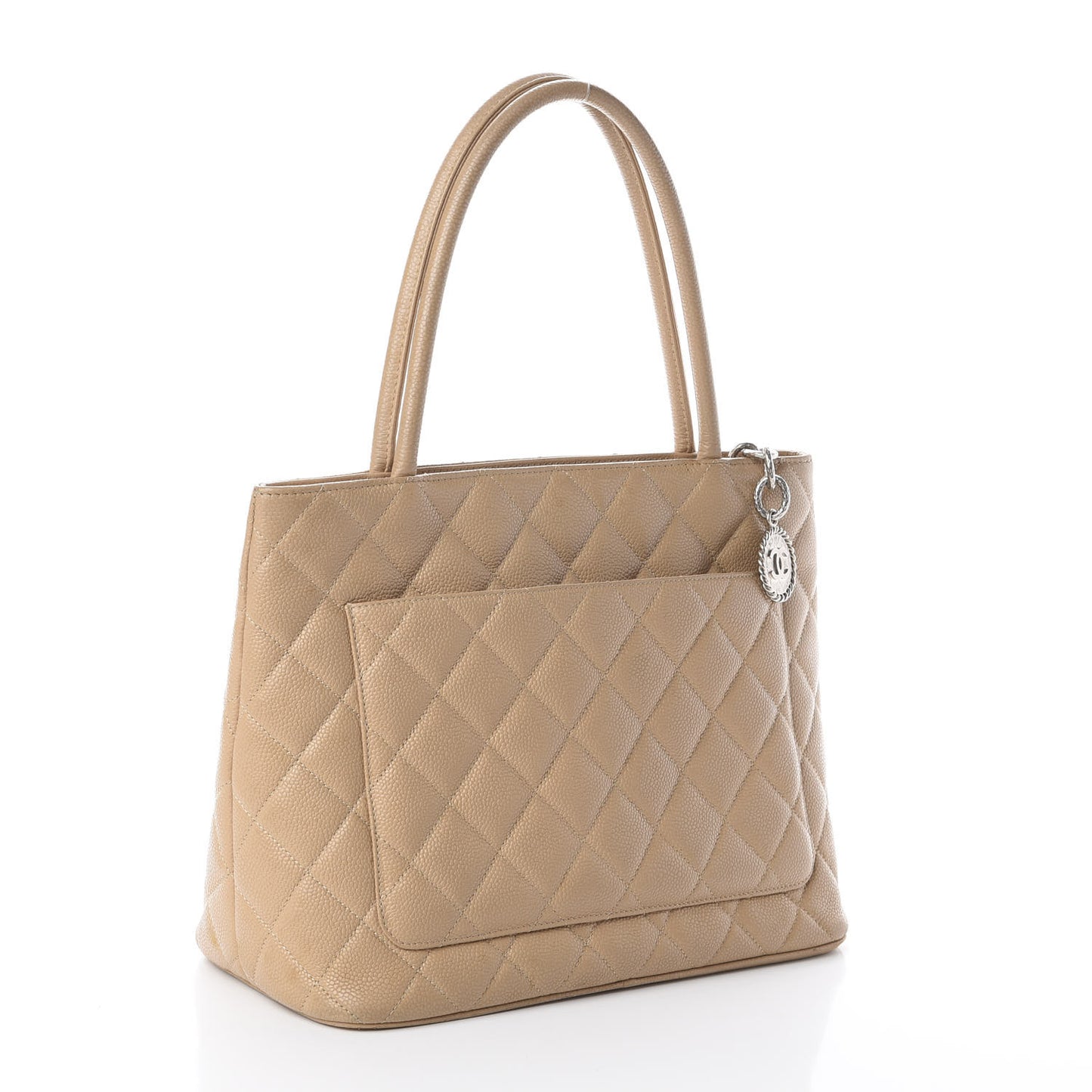Caviar Quilted Medallion Tote Beige