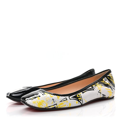 Christian Louboutin Patent Graffiti Ballet Flats 36.5 Black Multicolor 3 of 7