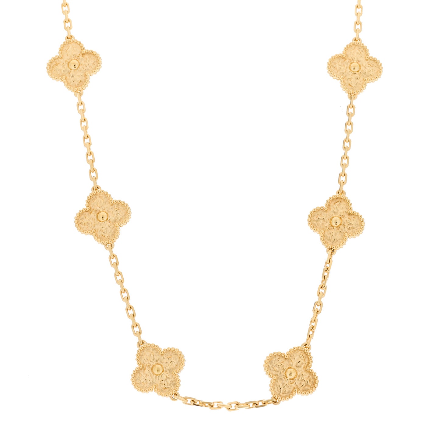 18K Yellow Gold 10 Motifs Vintage Alhambra Necklace
