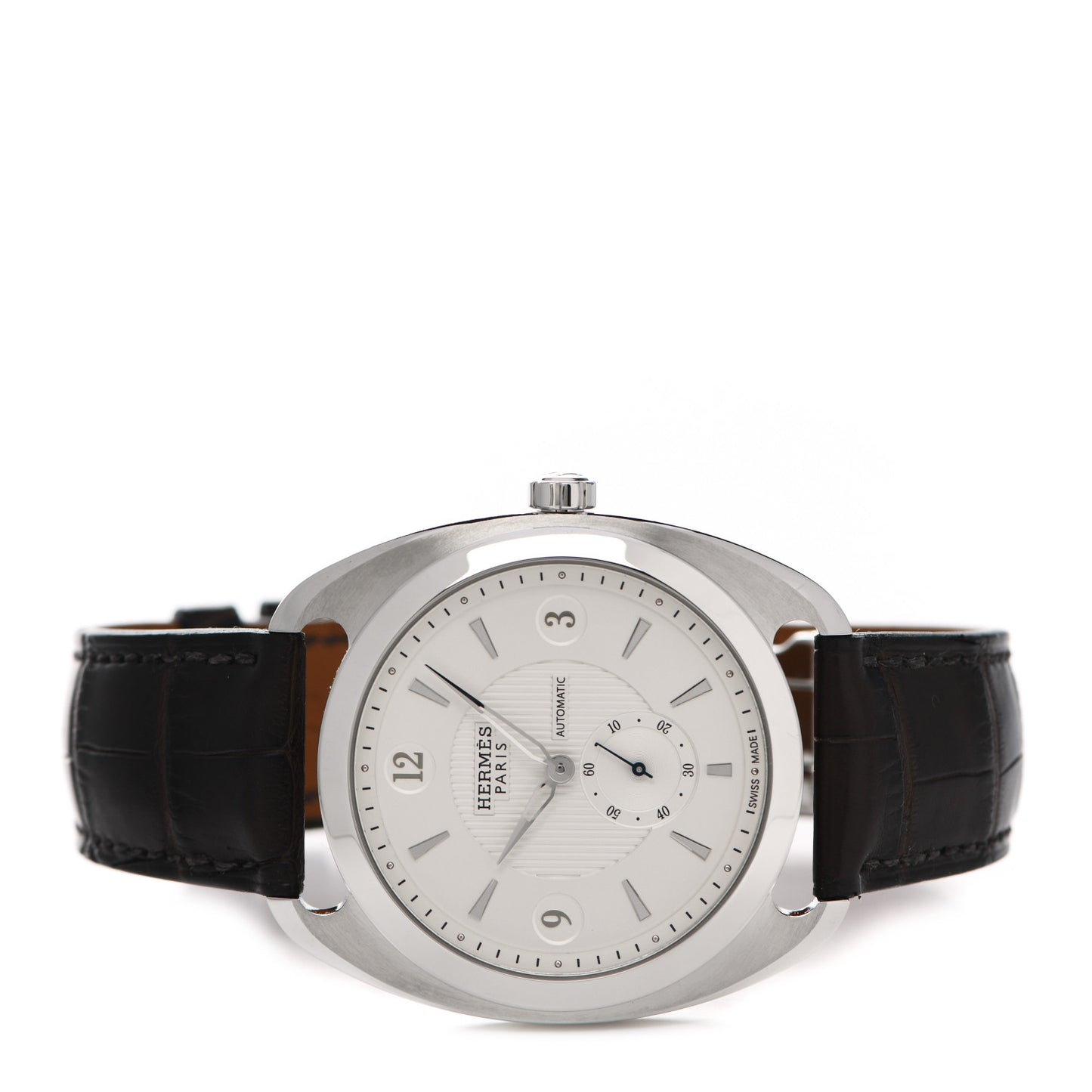 Stainless Steel Alligator 40.5mm Dressage Quantieme Automatic Watch Noir