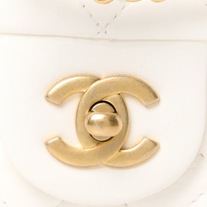Chanel Lambskin Quilted Mini Pearl Crush Flap White 9 of 11