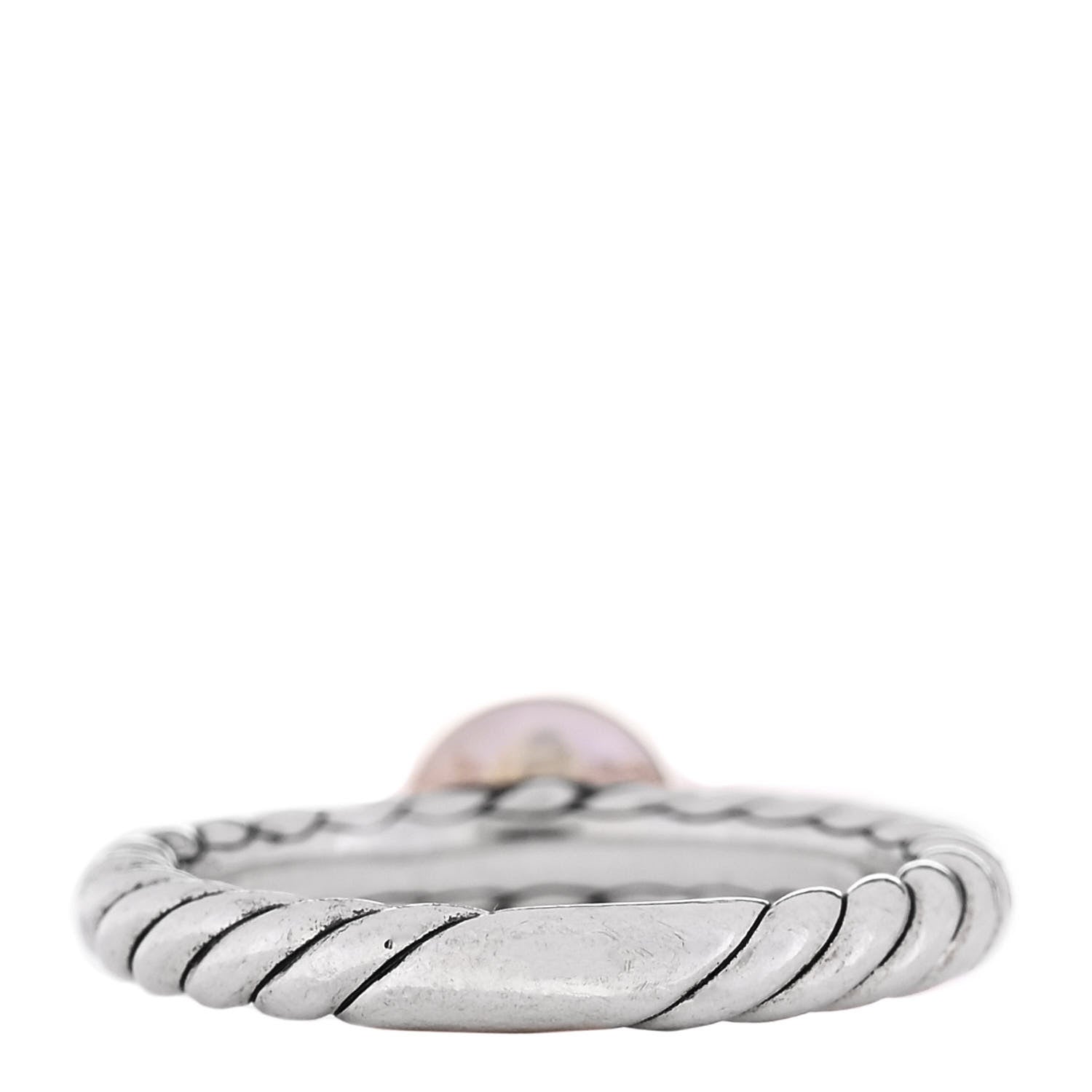 David Yurman Sterling Silver 14K Yellow Gold Green Onyx Petite Cable Ring 52 6 3 of 4
