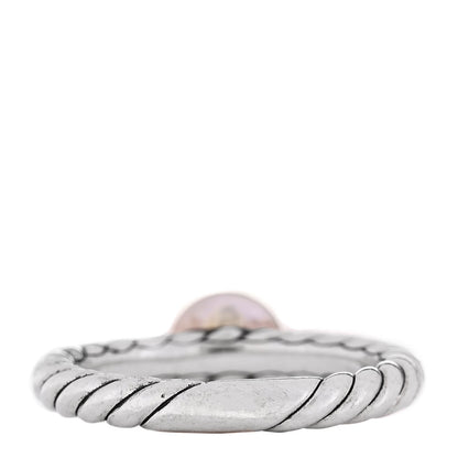 David Yurman Sterling Silver 14K Yellow Gold Green Onyx Petite Cable Ring 52 6 3 of 4