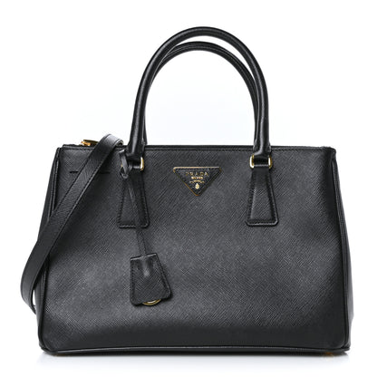 Prada Saffiano Small Galleria Double Zip Tote Black 1 of 7