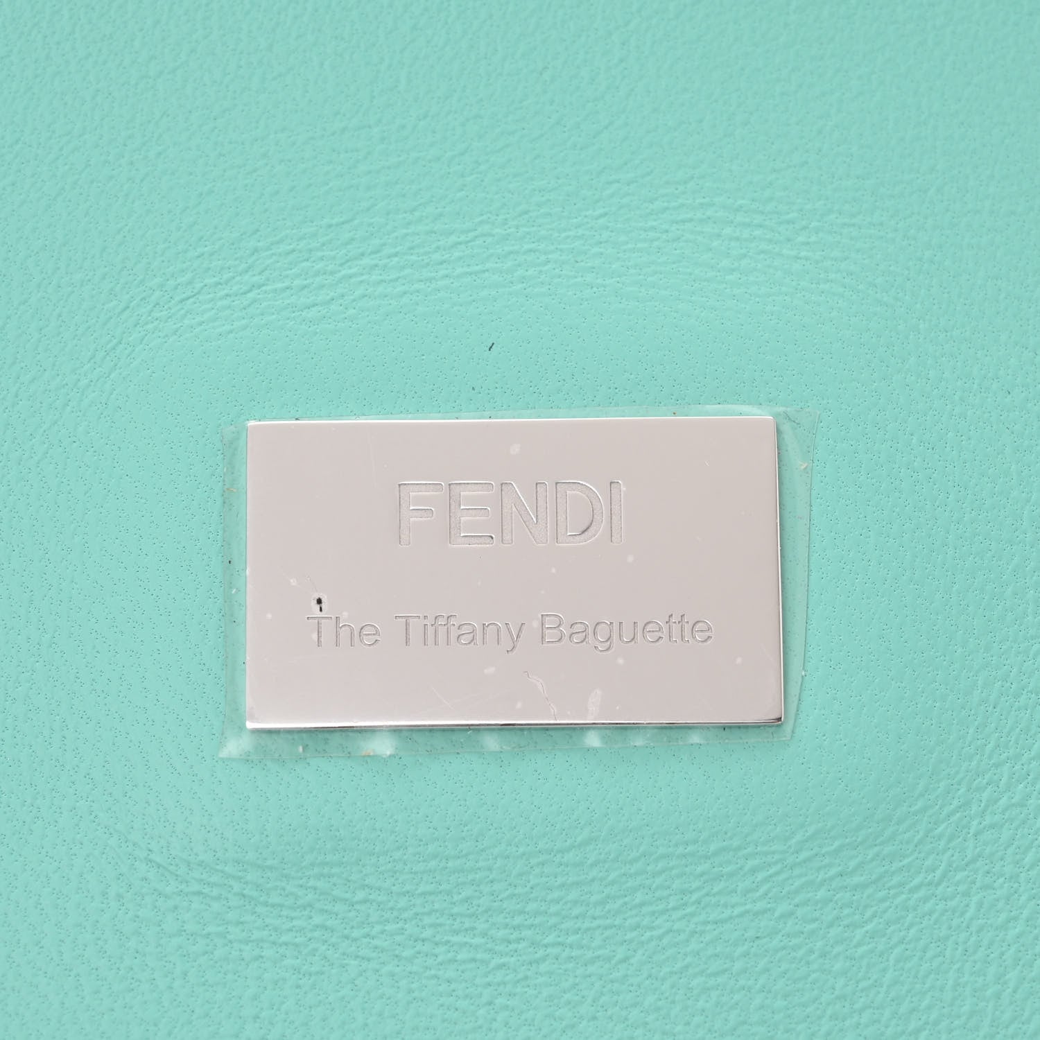 Fendi X TIFFANY Satin Nappa Silver Baguette Blue Tiffany Silver 6 of 12