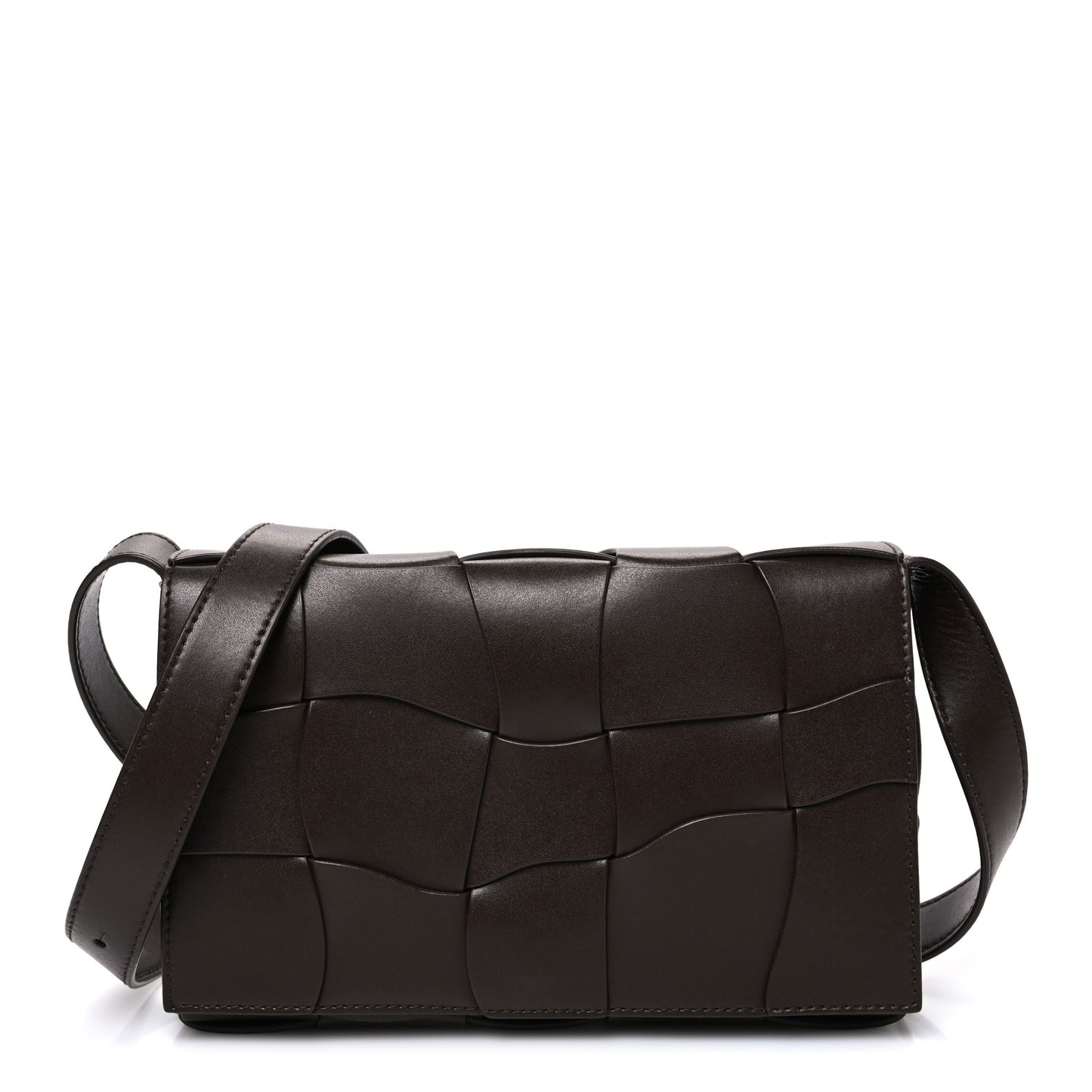 Lambskin Maxi Urban Wave Intrecciato Cassette Crossbody Bag Light Brown