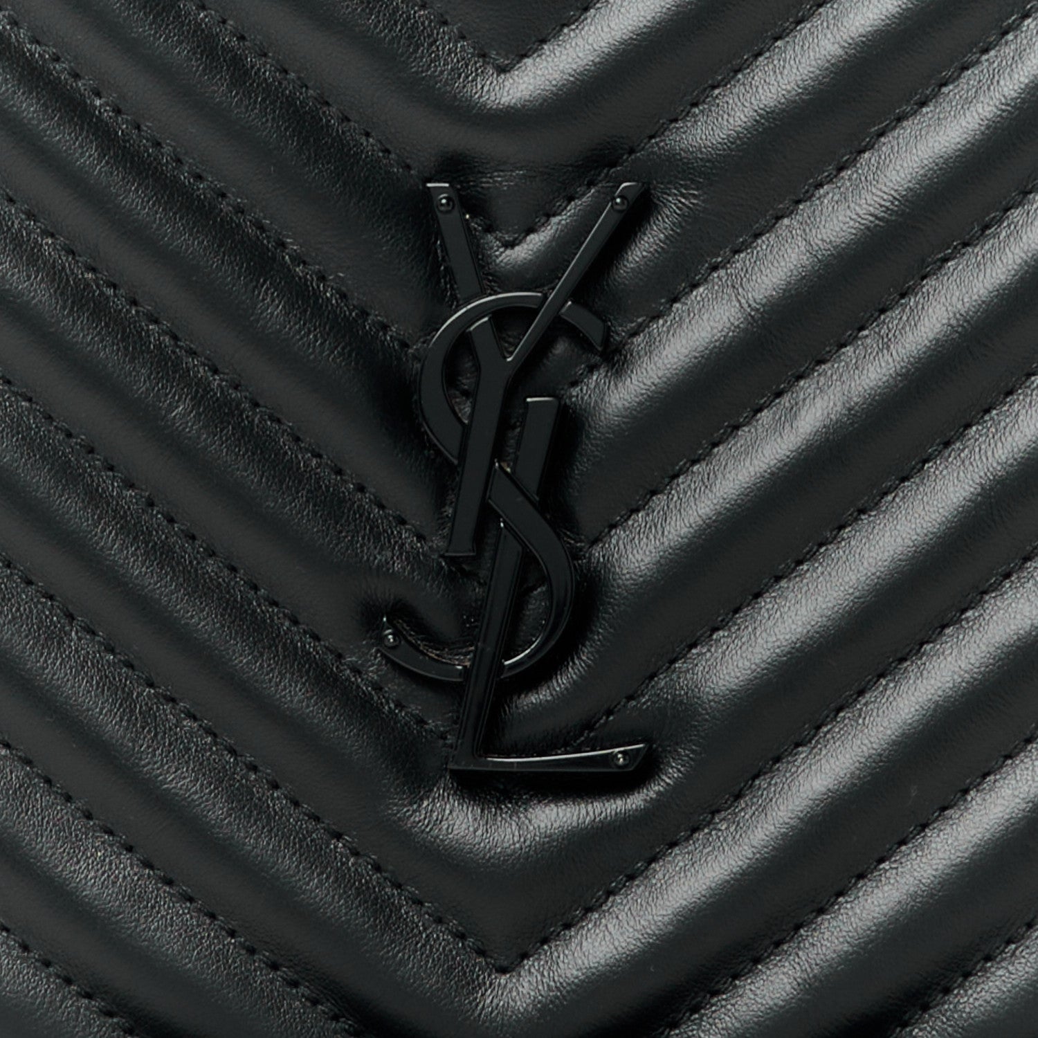 Saint Laurent Calfskin Matelasse Monogram Monochrome Lou Camera Bag Black 8 of 11