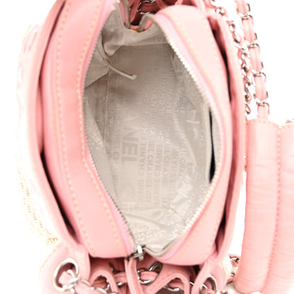 Chanel Canvas Woven Lambskin Lax Accordion Hobo Pink 5 of 9