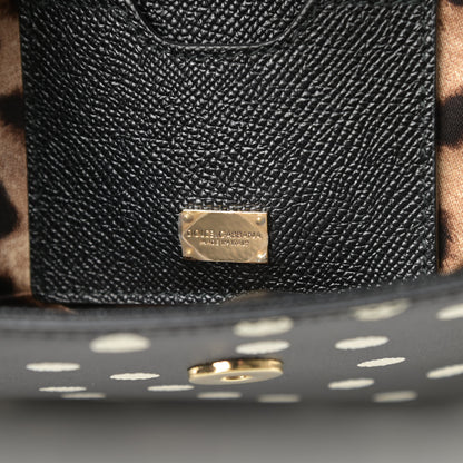 Dolce & Gabbana Dauphine Polka Dot Floral Print Medium Miss Sicily Satchel Black 6 of 13