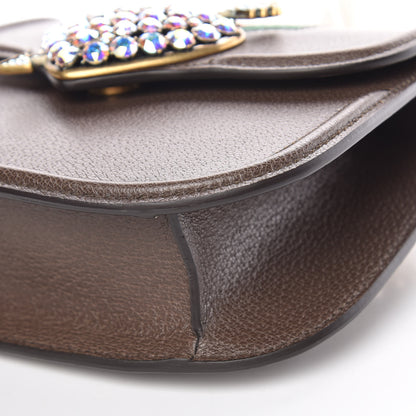 Gucci Textured Calfskin Web Crystal Heart Stripe Small Totem Shoulder Bag New Acero 8 of 10