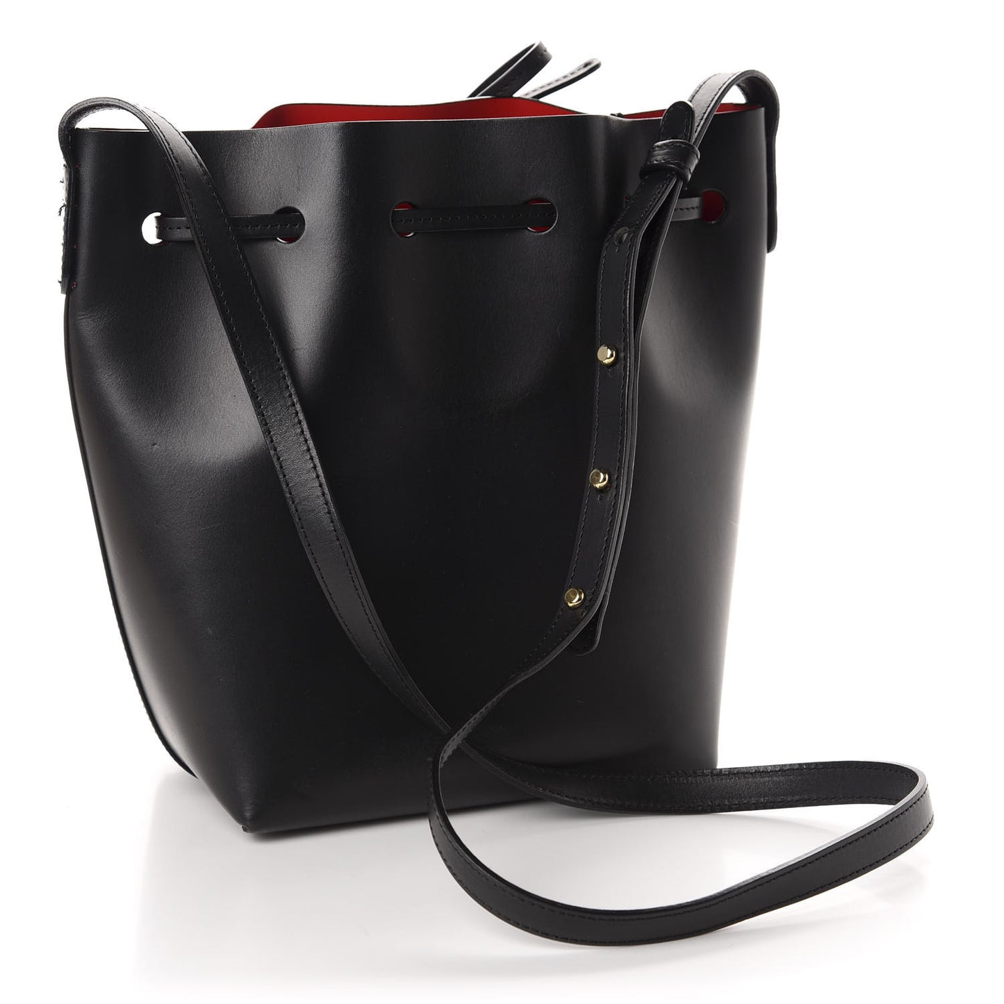 Calfskin Mini Bucket Bag Black Flamma