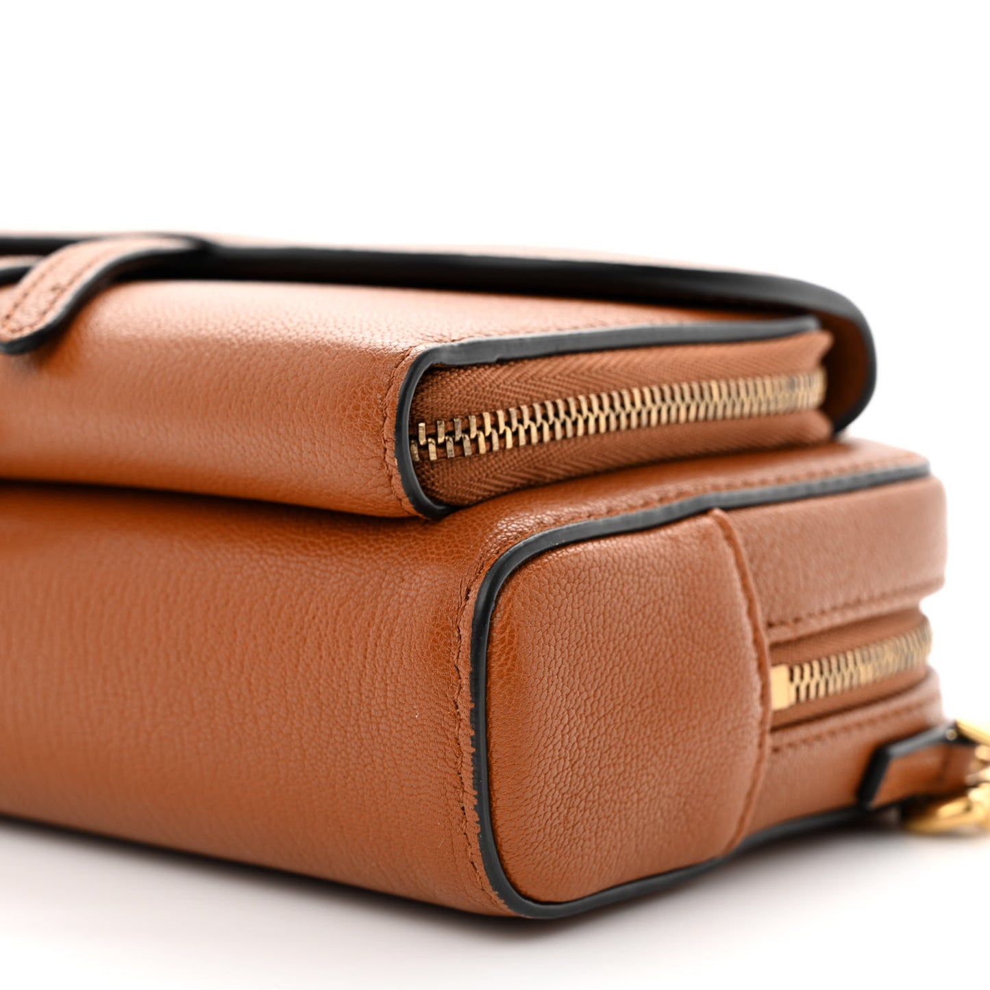 Goatskin Double Saddle Pouch Tan