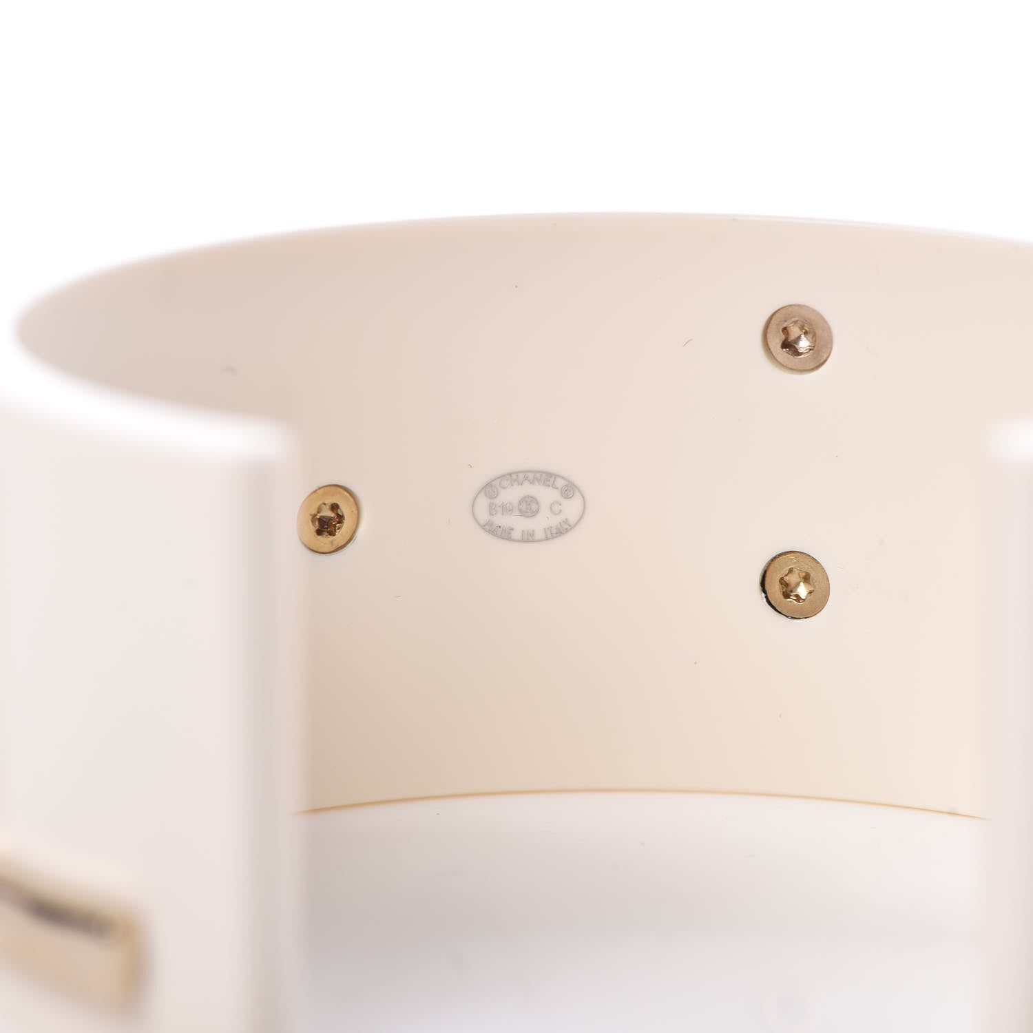 Chanel Resin Metal Cuff White 4 of 5