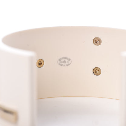 Chanel Resin Metal Cuff White 4 of 5