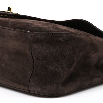 Chanel Suede Calfskin Small Souplissimo Maxi Flap Dark Brown 10 of 11
