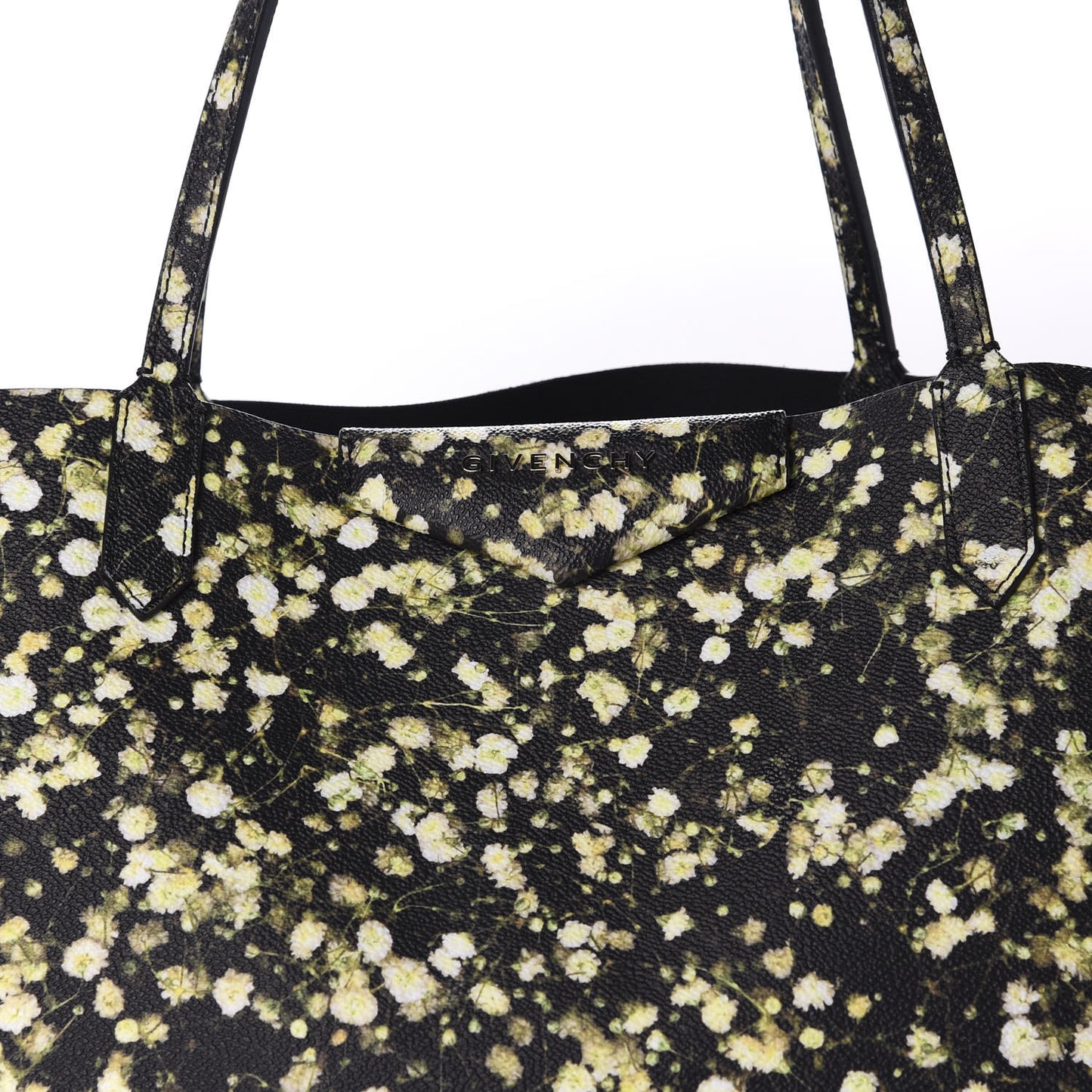 Textured Coated Canvas Baby's Breath Print Large Antigona Tote