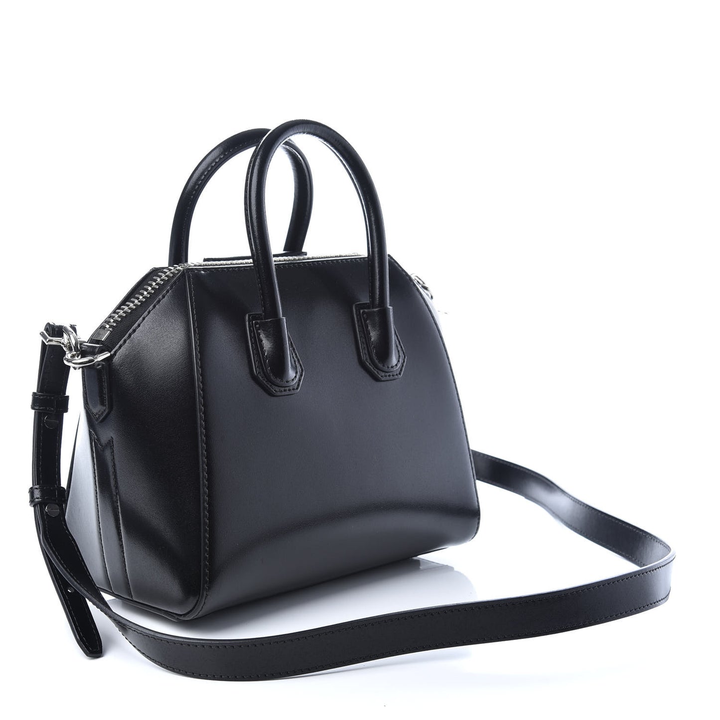 Shiny Lord Calfskin Mini Antigona Black