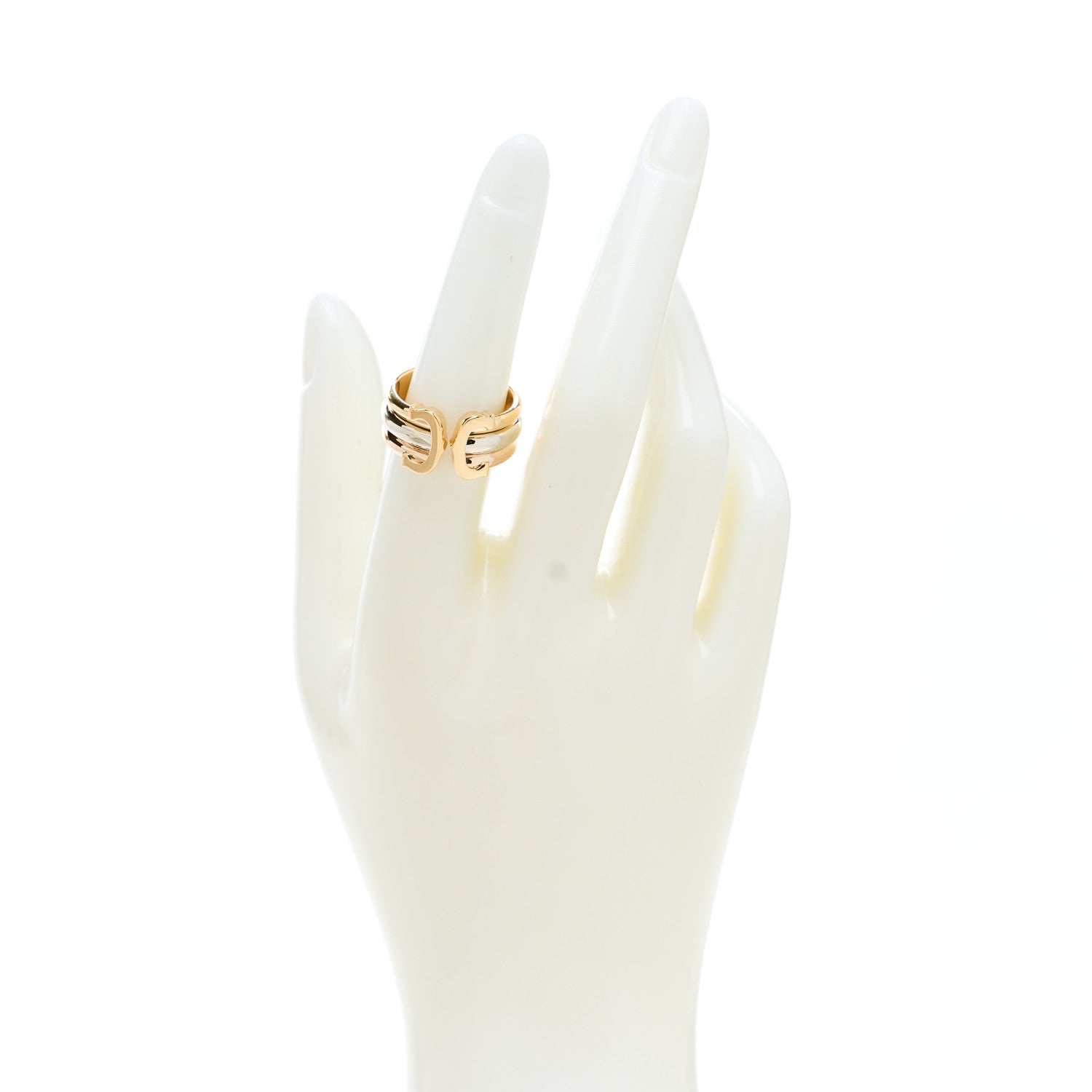 Cartier 18K Pink Yellow White Gold 8mm C De Cartier Ring 53 6.5 2 of 5