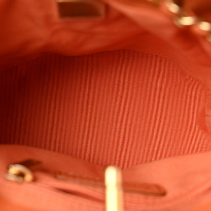 Chanel Calfskin Quilted Small CC Chain Bucket Backpack Orange 5 of 10