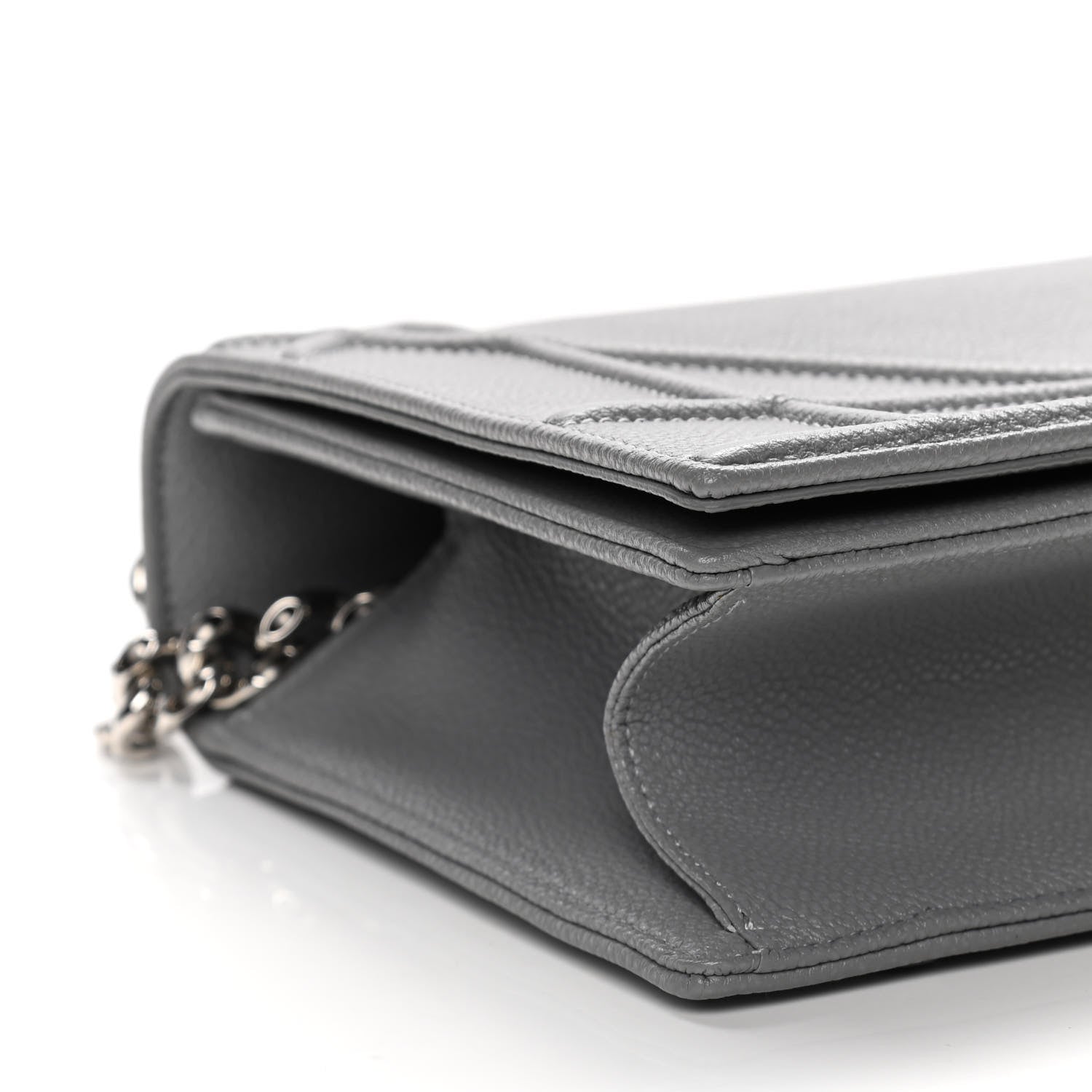 Christian Dior Grained Calfskin Medium Diorama Flap Bag Gris 9 of 16