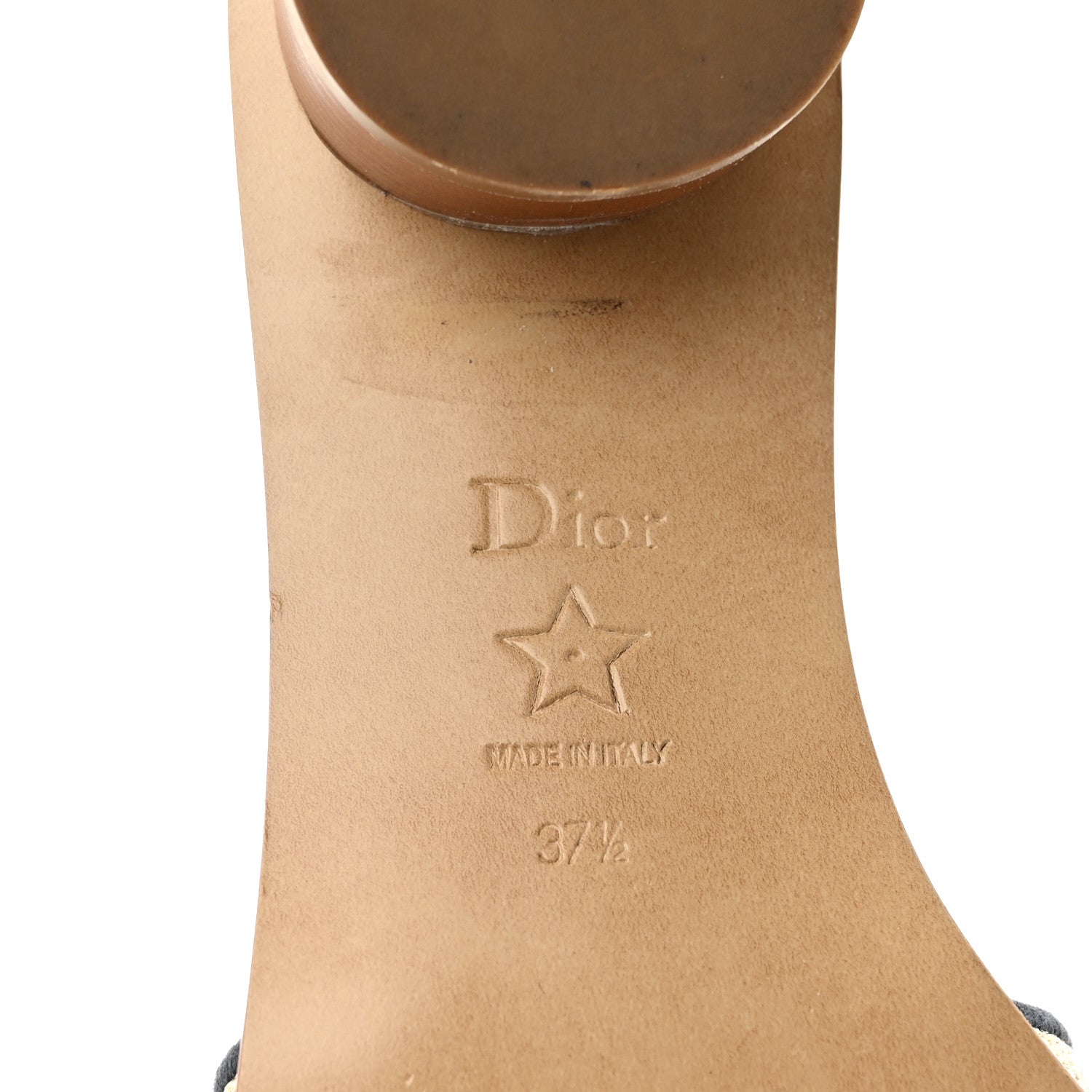 Christian Dior Straw Embroidered Dway 40mm Slide Sandals 37.5 Natural Black 8 of 9