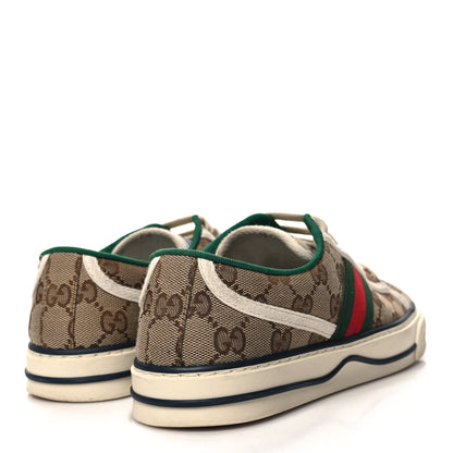Gucci GG Monogram Web Womens 1977 Tennis Sneakers 38 Beige Ebony Mystic White 4 of 8