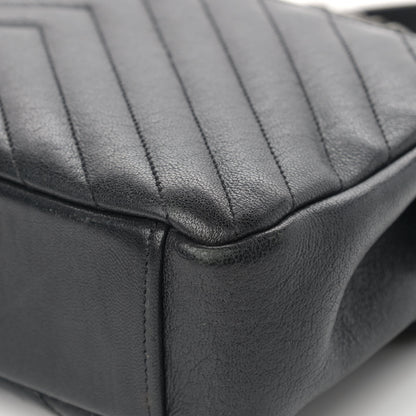 Saint Laurent Sheepskin Matelasse Chevron Monogram Medium College Bag Black 10 of 19