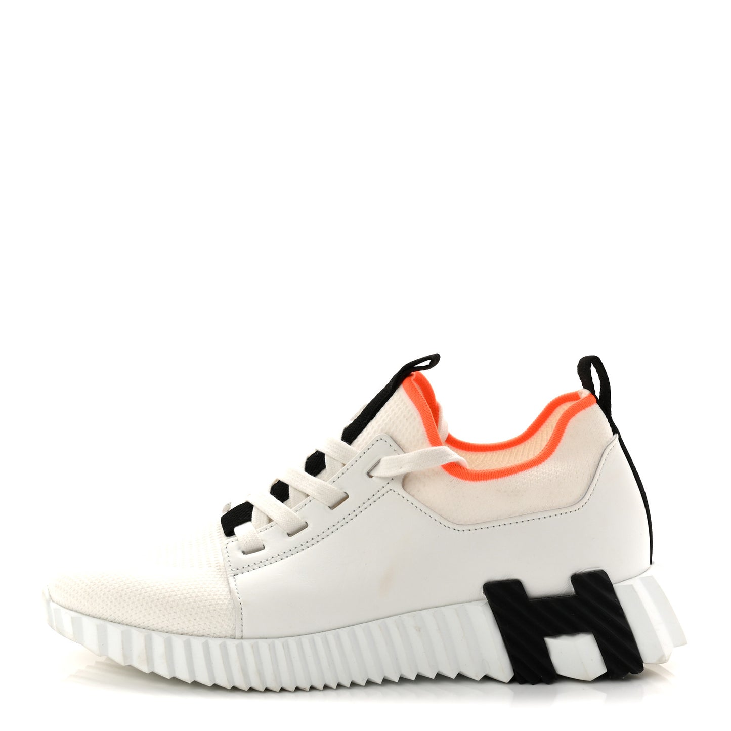 Knit Calfskin Depart Sneakers 38 White